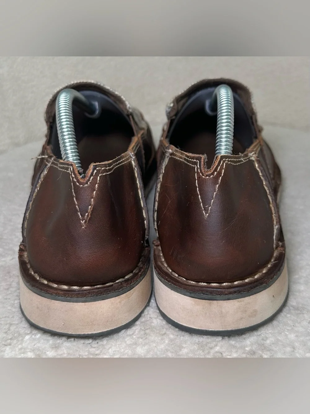 Ariat Cruiser Brown Leather Camo American Flag Slip On Loafers Comfortable 9.5